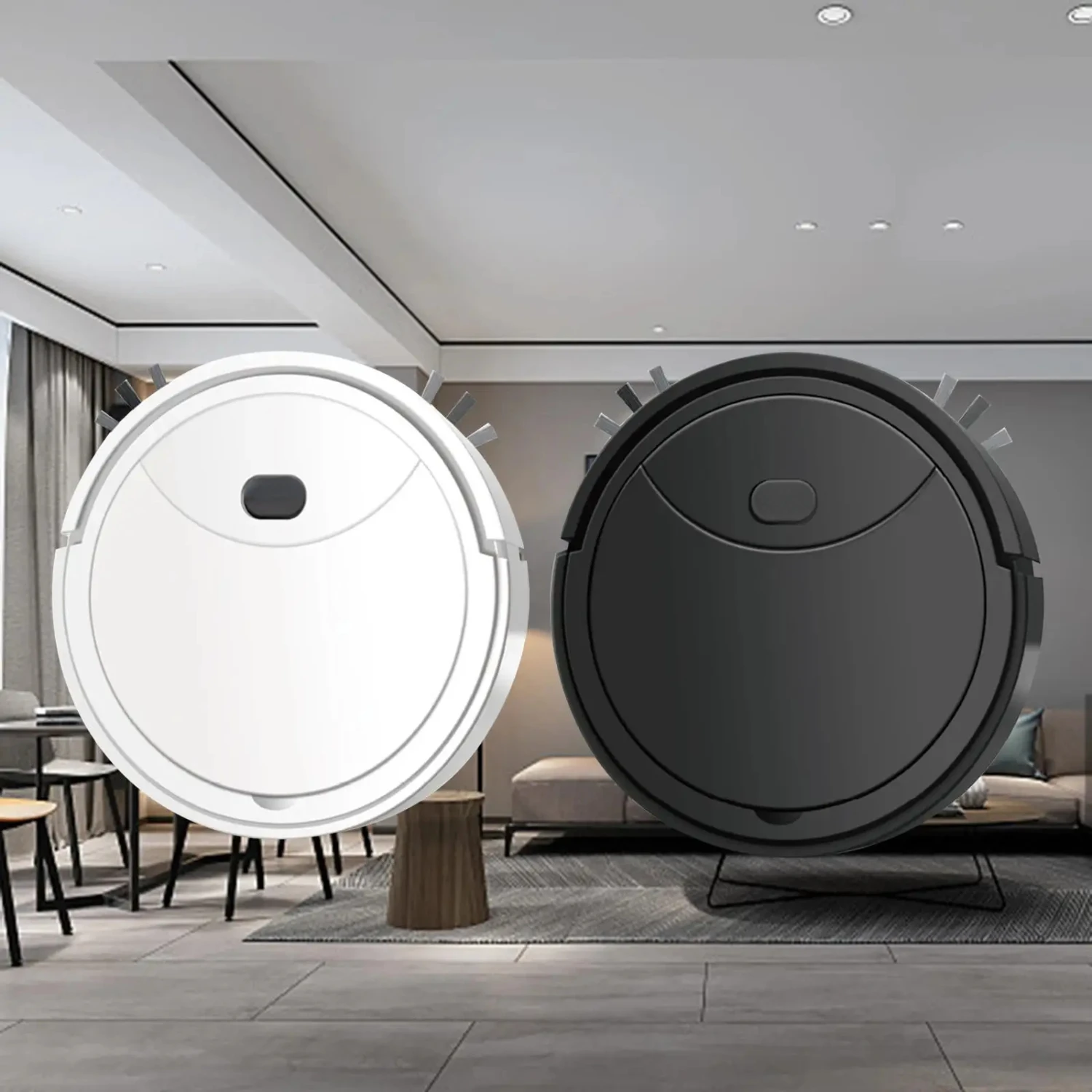 Robot Vacuum Cleaner  Sweeper 90 Mins Runtime Strong Suction Quiet 3 in 1 Robotic Vacuum  Tile Floor