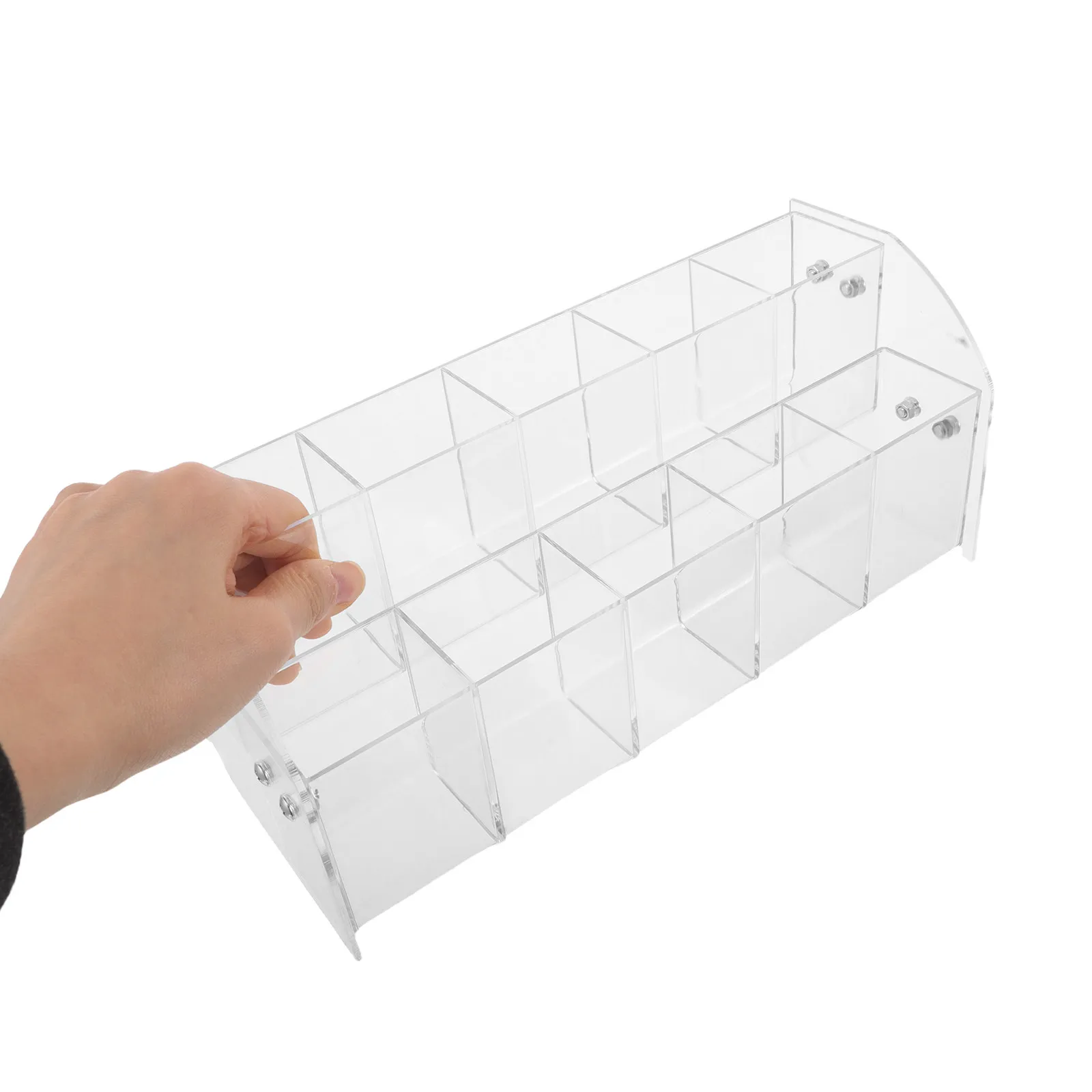 

Многоуровневая прозрачная подставка для ручек из акрила, органайзер на 10 отделений для карандашей и кистей для макияжа, прозрачный держатель для ручек, настольная подставка для хранения