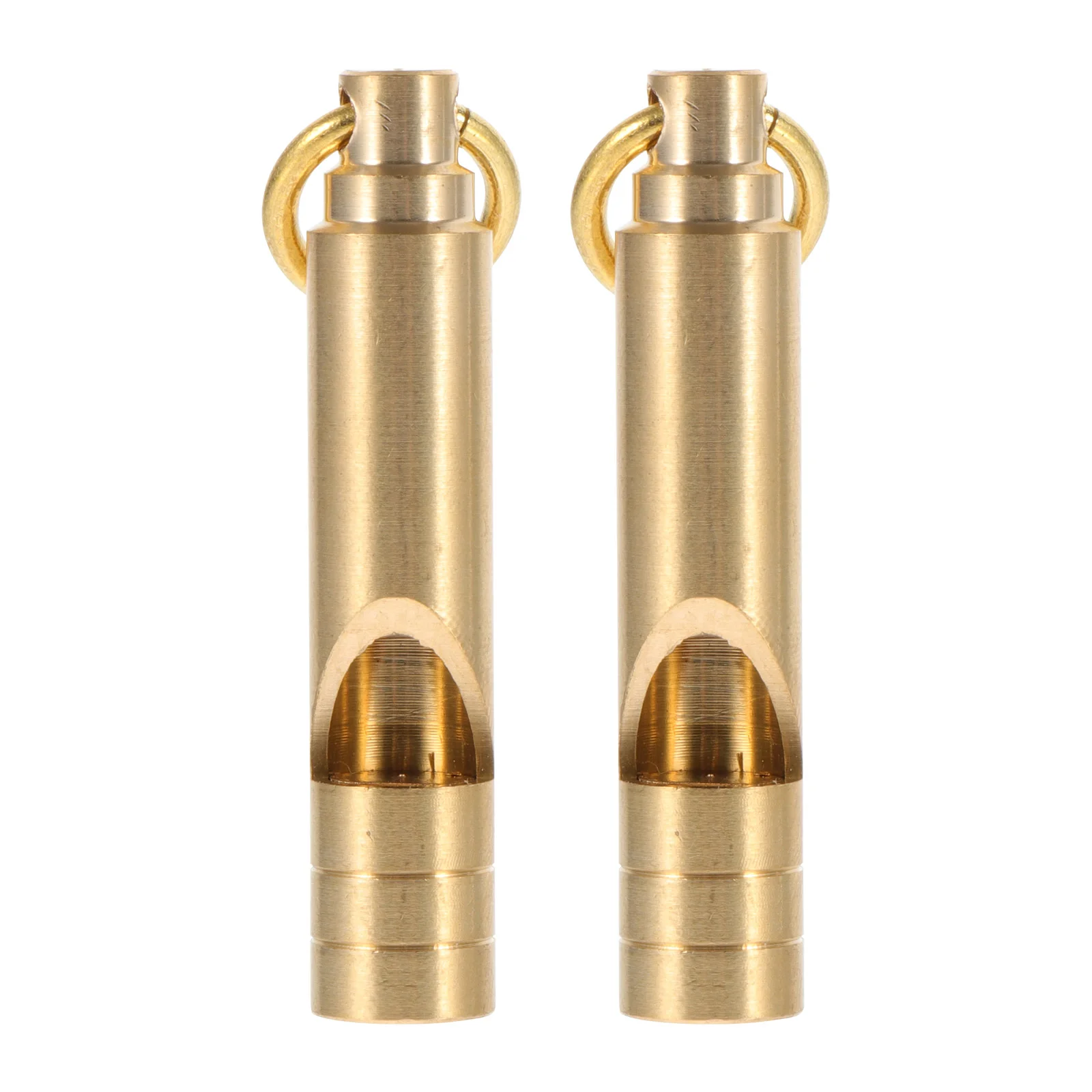 2 Pcs Decorate Key Chain Vintage Brass Whistle Locket Barbell Pad for Hip Thrust High Frequency Pitch