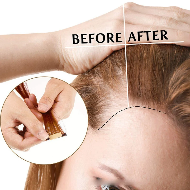 شريط شعر مستعار قوي مقاوم للماء ، شعر مستعار بيولوجي بدون أثر ، شريط على الوجهين لاستبدال الدانتيل ، وصلات شعر ، مقاوم للعرق