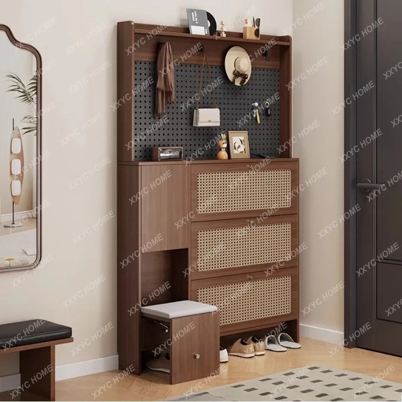 

Creative Black Shoes Rack Integrated Storage Drawers Stool Cheap Shoes Rack Living Room Family Muebles Chinese Style Furniture