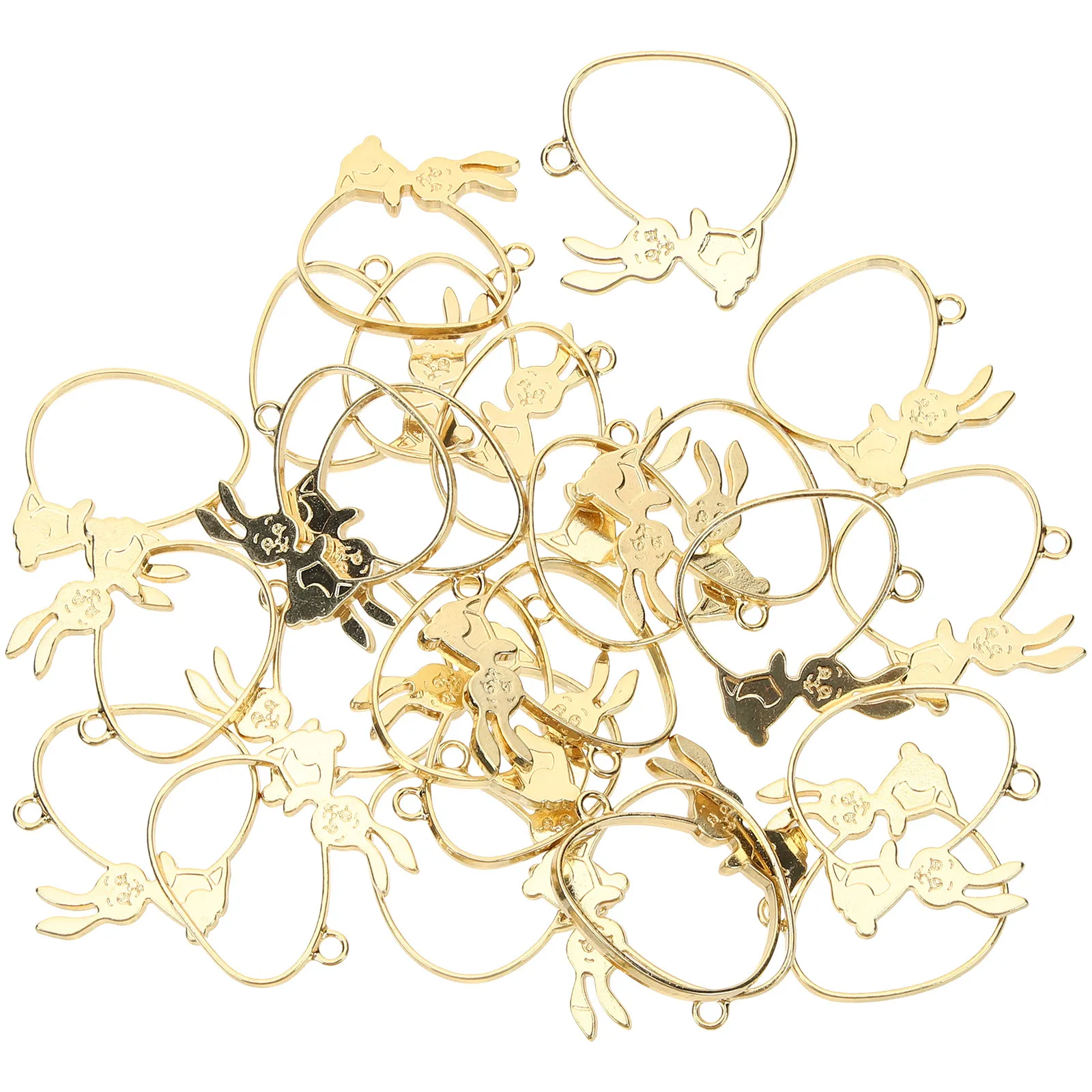 

25 шт. кристаллических подвесок-заготовок в форме кролика из смолы для изготовления ювелирных изделий своими руками: браслетов, ожерелий, поделок, фурнитуры ручной работы