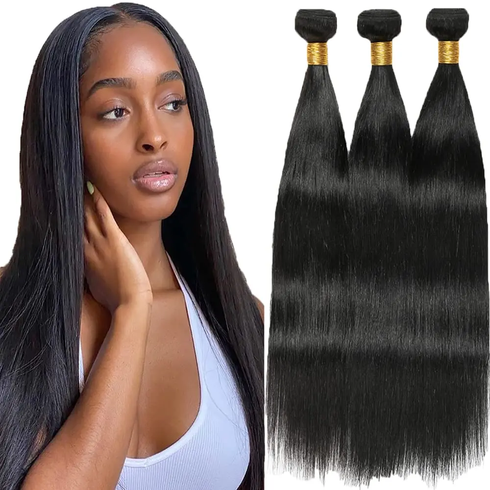 10A Brazilian Hair Bundles Human Hair 100% Unprocessed Virgin 2/3/4 Bundles Human Hair Weave Bundles Human Hair Extensions Natur