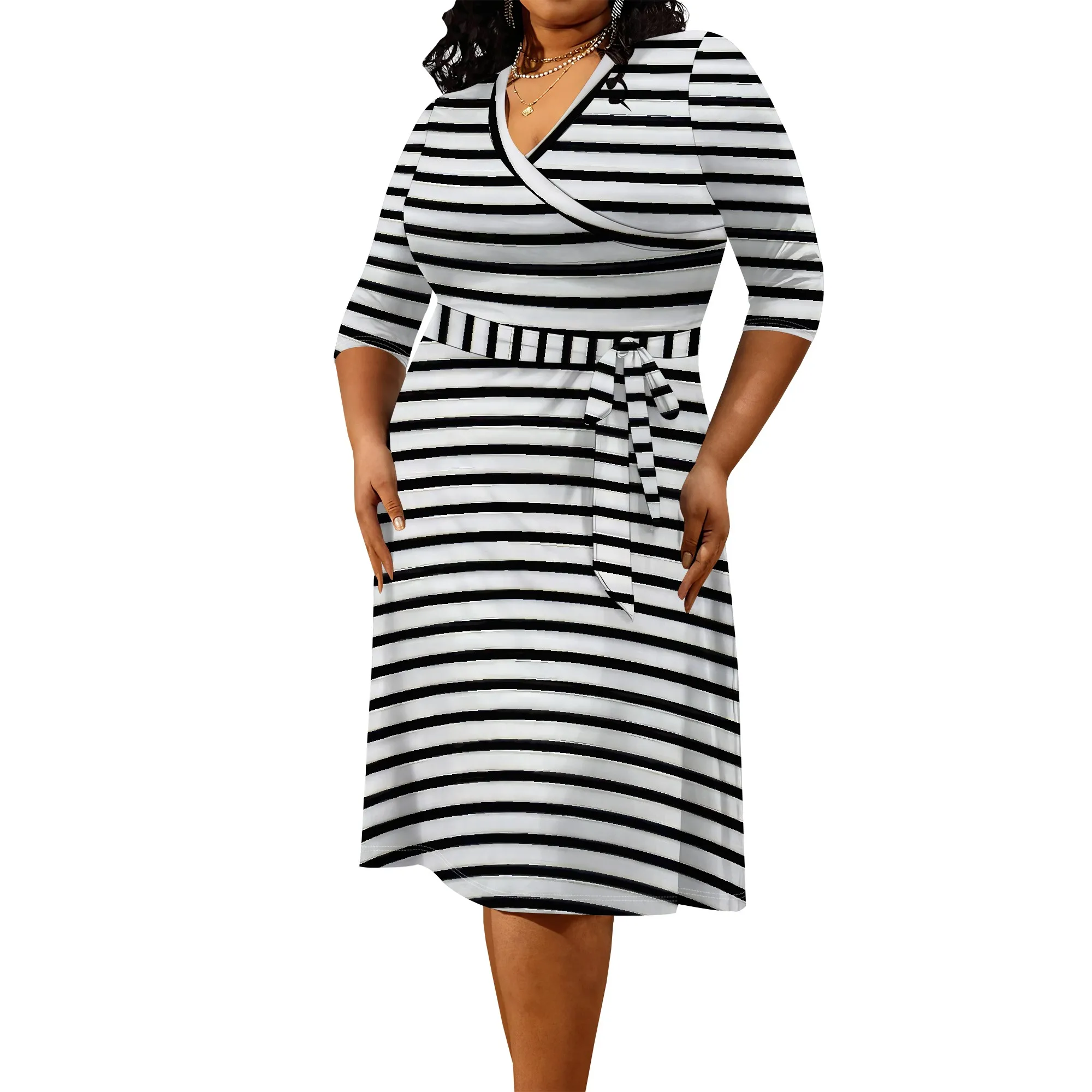

Plus Size Maxi Fall Dress for Curvy Women 2025 Long Sleeve Fall Dress Flowy Hem Sexy V Neck Cocktail Party Dress