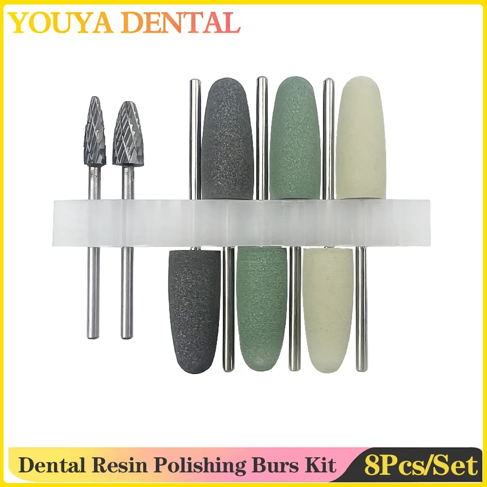 

8Pcs/set Dental Resin Base Acrylic Polishing Burs Kit Drill Polisher Rotary Dentista Tools For Low Speed Contra Angle Handpiece