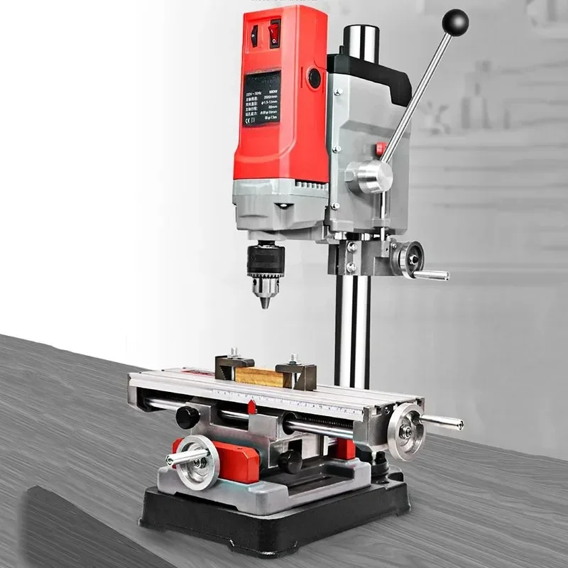 Bench Drill Small 220V Multi-Function Workbench Drilling Machine Drilling Machine Miniature Variable Speed Table Swivel Bracket