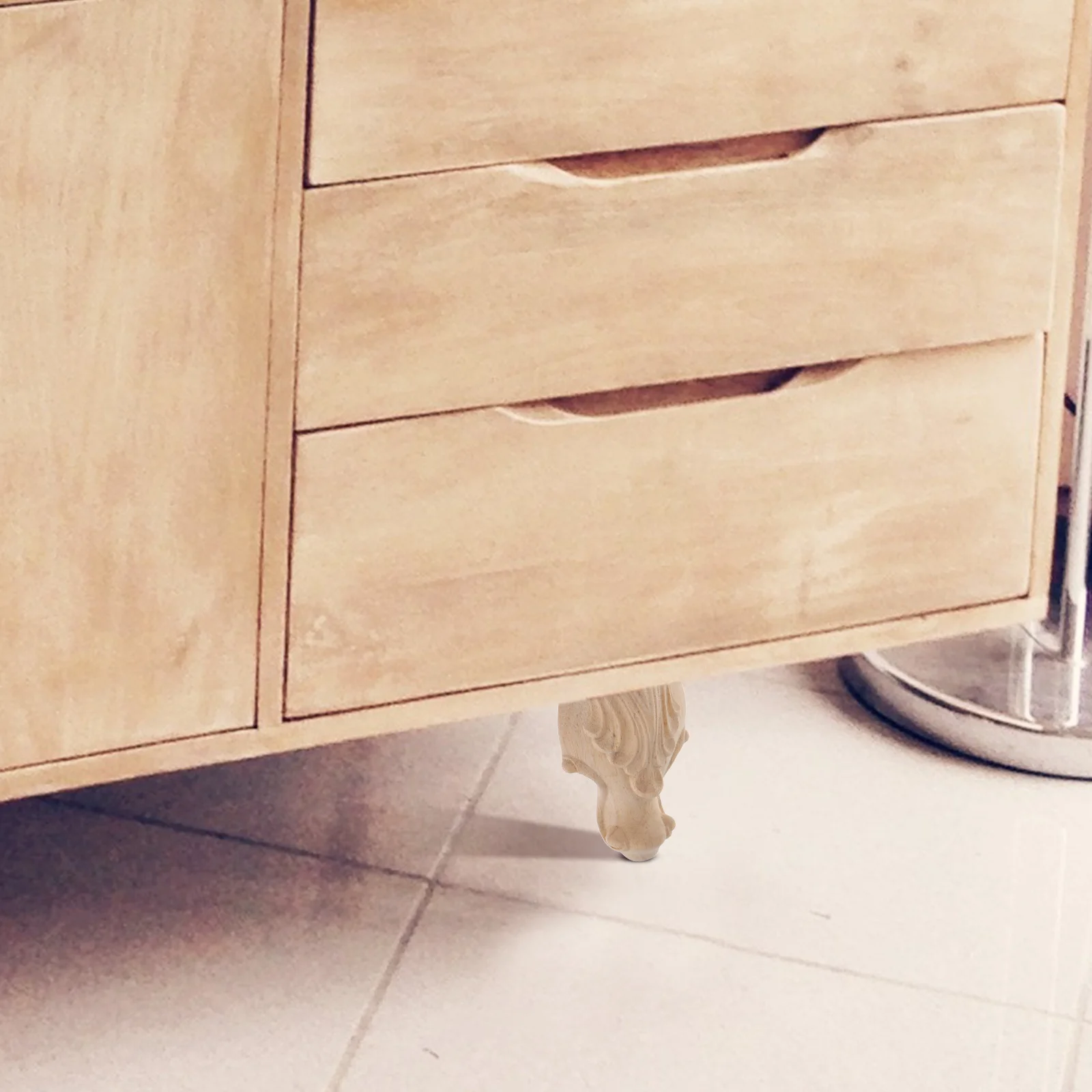 4-個の無垢材家具脚彫刻ヨーロッパスタイル交換用ソファソファ椅子コーヒーテーブルキャビネット安定した木製の足