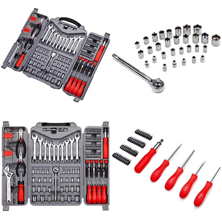 

s Socket Wrench Set Auto Repair Tool Set Toolbox Storage Case General Household Tool Kit Perfect for Homeowner Diyer Handyman