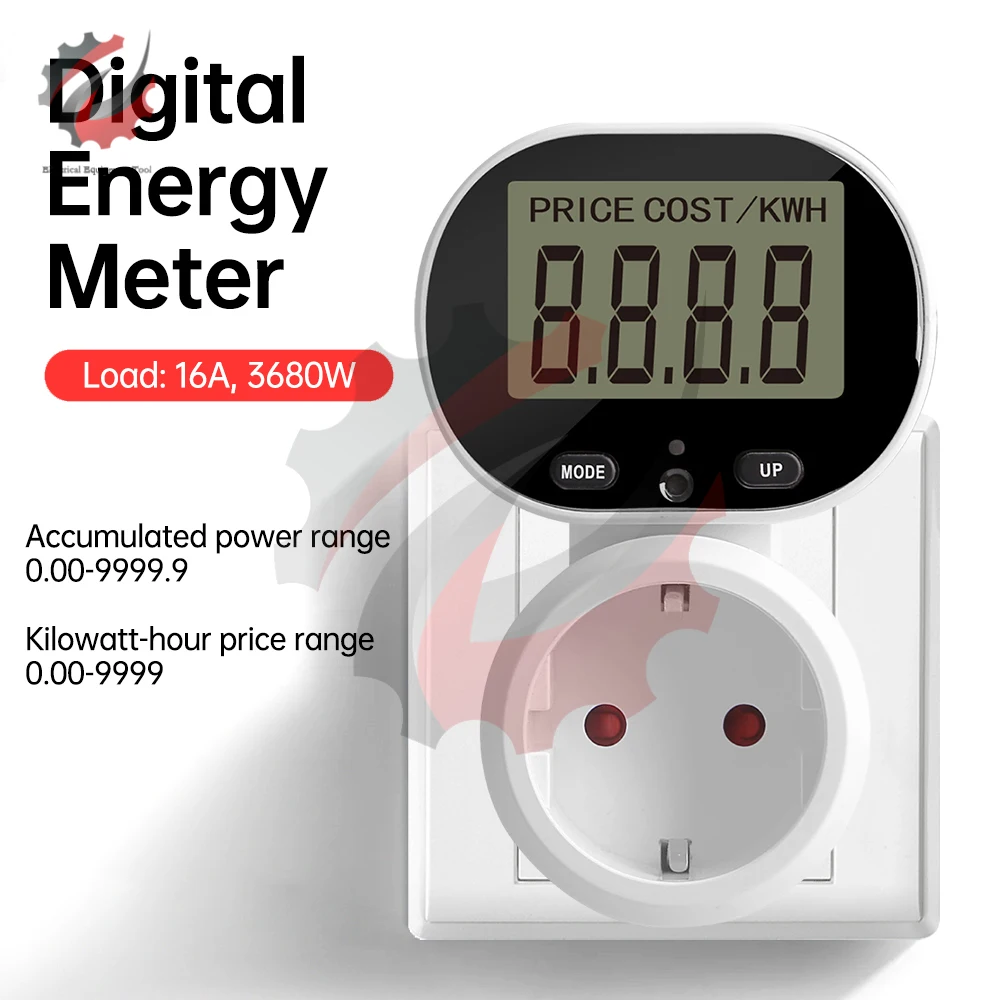 Digital Power Meter Energy Electricity Consumption Meter Wattmeter AC 230V 16A Smart Billing Socket Power Monitoring Instrument