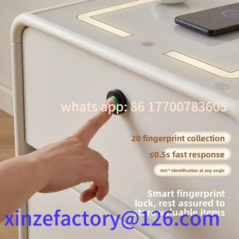 Customizable HXL smart bedside table rechargeable multi-function bedroom bedside storage cabinet