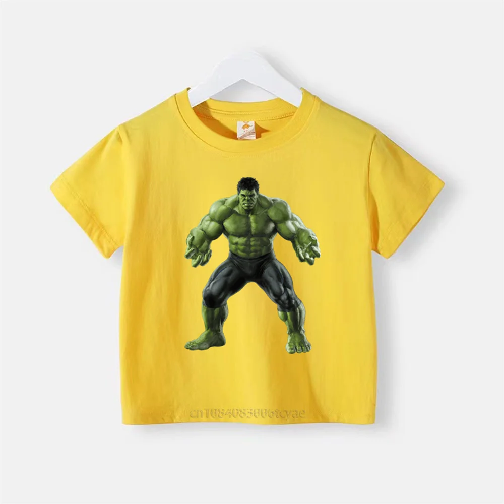 Summer Kids Cotton cartoon T-shirt Boys Girls Toddler Hulk Baby Toddler crewneck top Breathable and comfortable clothing