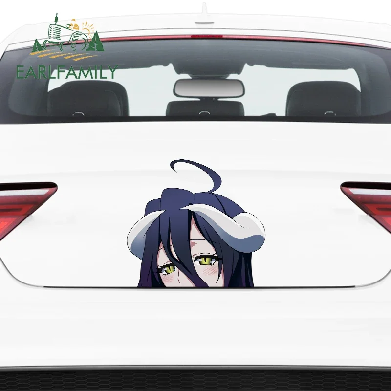 

EARLFAMILY 26cm x 24.6cm for Albedo Peek Car Decals Fashion Occlusion Scratch Personality Sticker Anime Suitable for GTR EVO