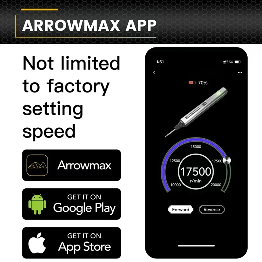 قلم نقش فائق من ARROWMAX SGS - مجموعة أدوات دوارة لاسلكية مع 42 قطعة للنحت الكهربائي على المعدن والخشب وKATWAY HH-AA215