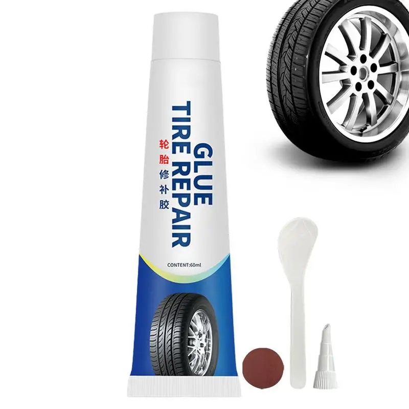 2.02oz High-Temperature Tire Repair Black Glue Liquid Strong Rubber Wear-resistant Non-corrosive Adhesive Instant Bond Leather