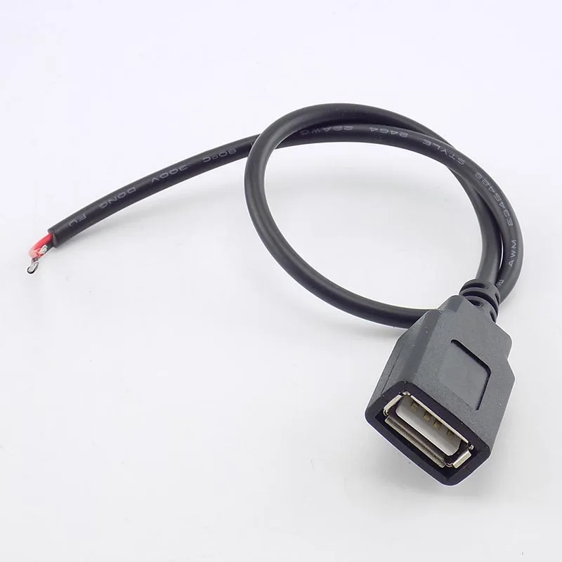 Cabo de extensão com usb 2.0, fêmea, 2 pinos, dc 5v, fonte de alimentação, conector de carga, fio l19, 2 pinos, 0.3/1/2m