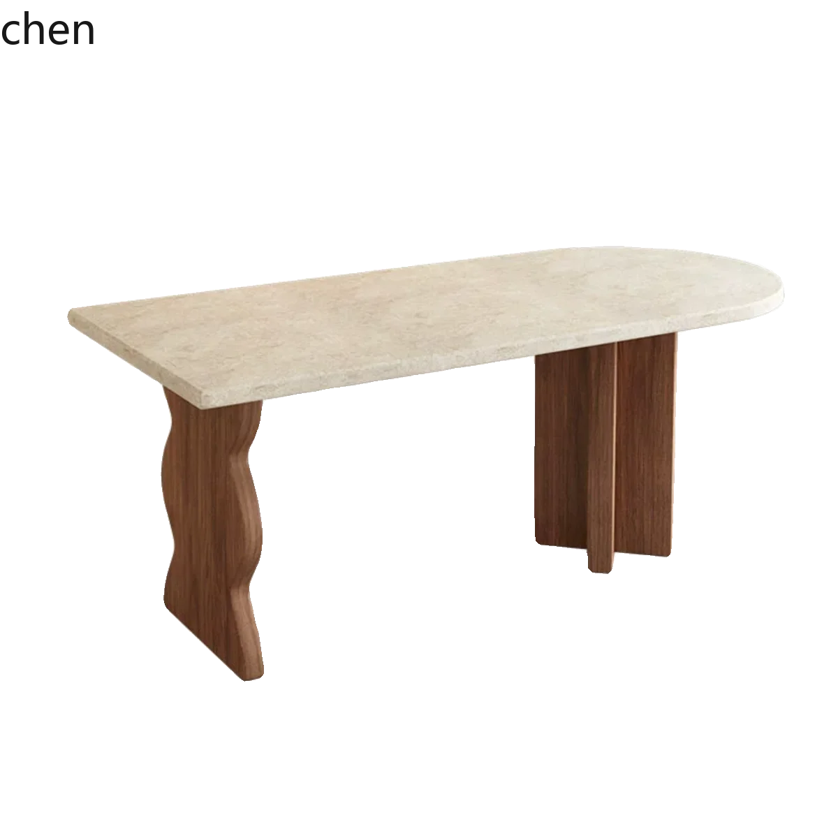 

ZML Rock Plate Dining Table Small Apartment Living Room Against The Wall Island Table Solid Wood Dining Table