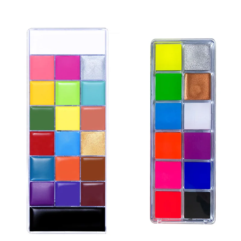 12/20 Colors Face Body Oil Painting Paint Pigment Non Toxic Safe Face & Body Paint Palette Tattoo Painting Art Halloween Cosplay