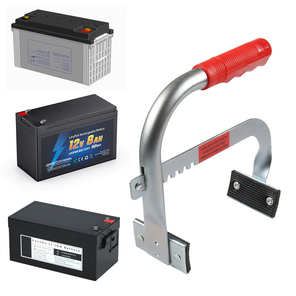 Portabatteria per sollevatore Portabatteria per auto a larghezza regolabile con cuscinetti in gomma Portabatteria per carichi pesanti Strumento per la rimozione della batteria per auto