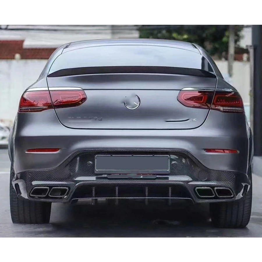 For Mercedes Benz GLC Class coupe W253 2020-2023 Carbon Fiber Car Rear Bumper Diffuser Splitters Spoiler Back lip body kit - Image 3