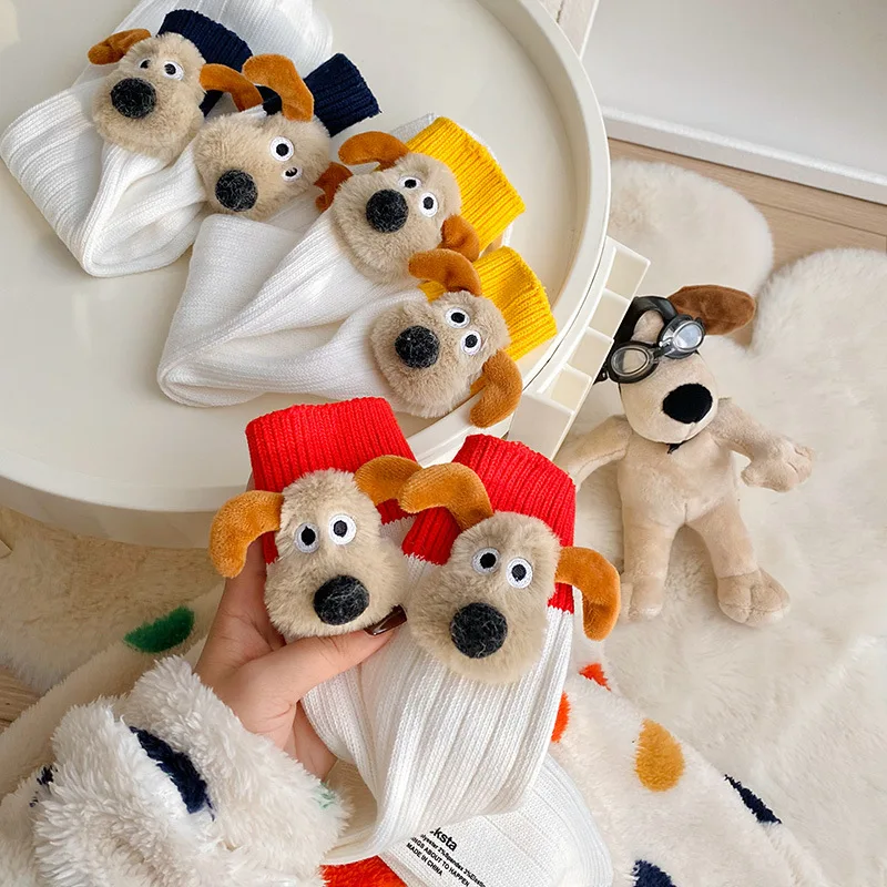 New Kawaii Cartoon Gromit Floor Socks Thick Knit Socks Doll Decoration Cotton Ins Fashion Daily Cute Christmas Gift For Girls