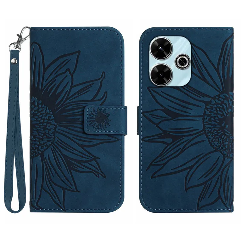 Sun Flower Flip Cover Case on For Xiaomi Redmi 13 5G Redmi13 13C 4G Redmi13C Coque Leather Case Pattern Phone Shell 2024 Capa