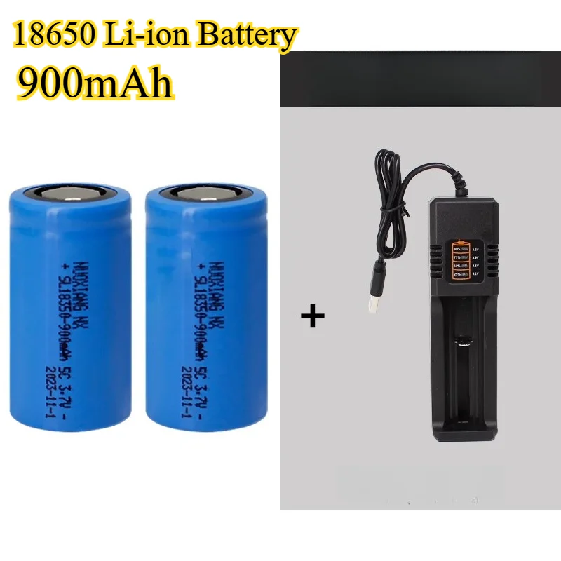 

Литий-ионная батарея 900 мАч 18650, 3,7 В, перезаряжаемая для фонарика/микрофона, литиевая батарея премиум-класса A с легким весом
