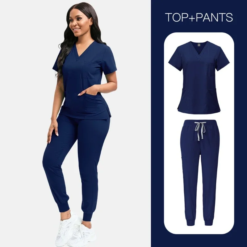 2026-new-12-colors-unisex-stretch-quick-dry-scrubs-set-comfortable-work-uniform-for-beauty-salon-spa-nurses-and-medical-staff