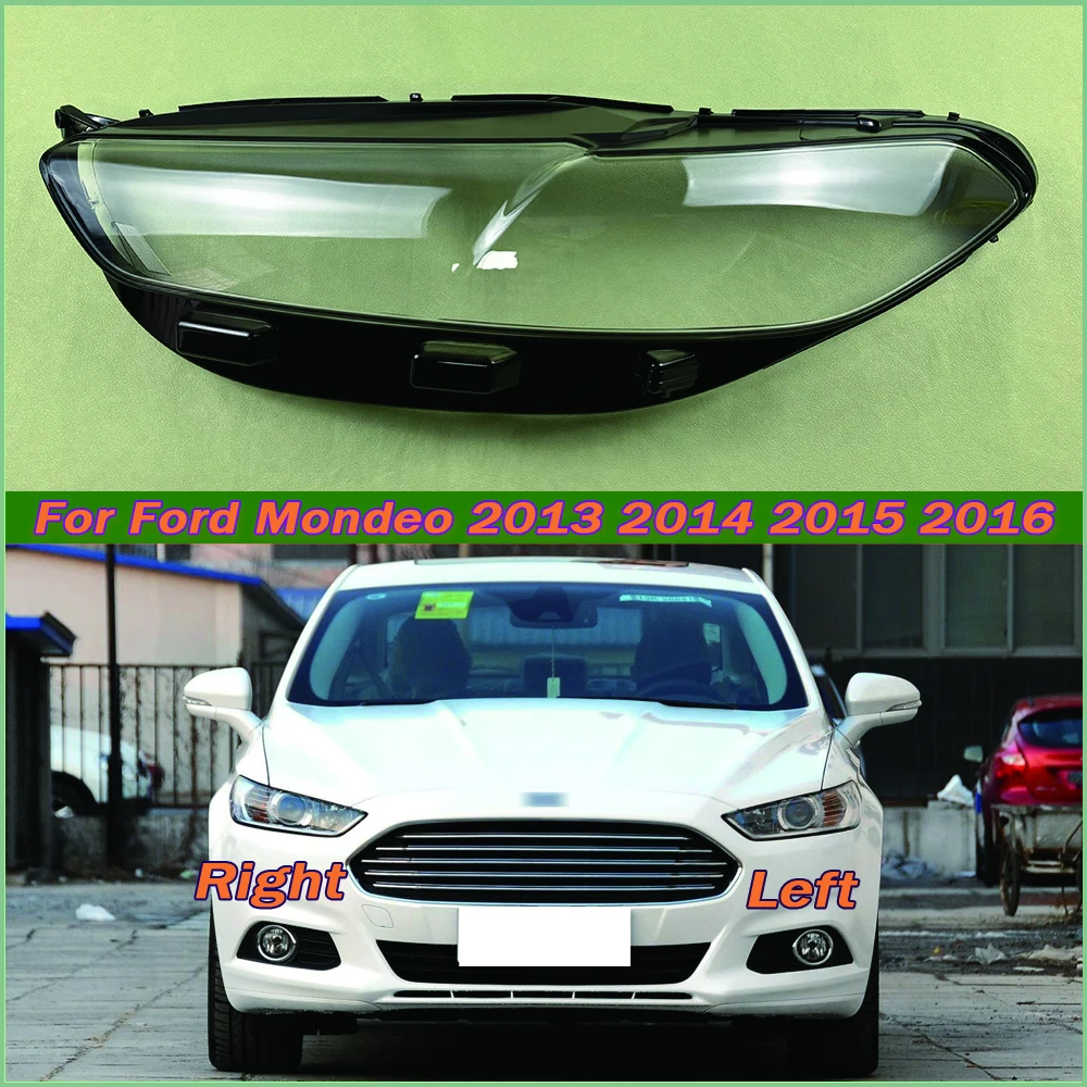 For Ford Mondeo 2013 2014 2015 2016 Headlights Cover Transparent Lamp Shade Headlamp Shell Plexiglass Replace Original Lampshade