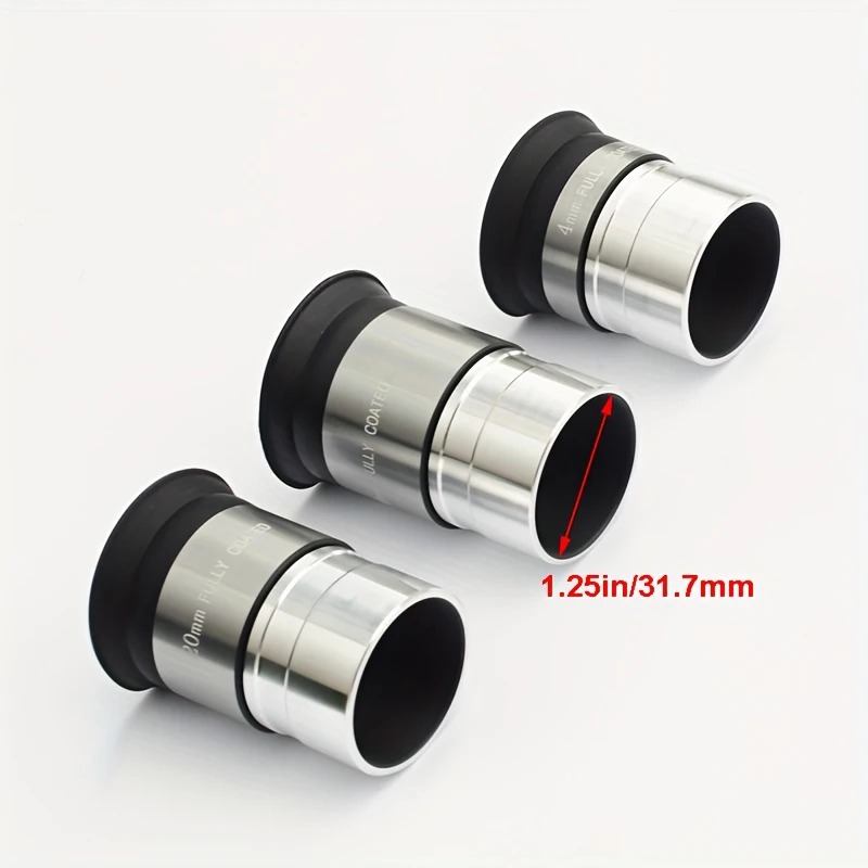 Astronomical Telescope Accessories 1.25inch/31.7mm Eyepiece 4/10/20mm Optical Lens Multilayer Broadband Coating Green Film Metal