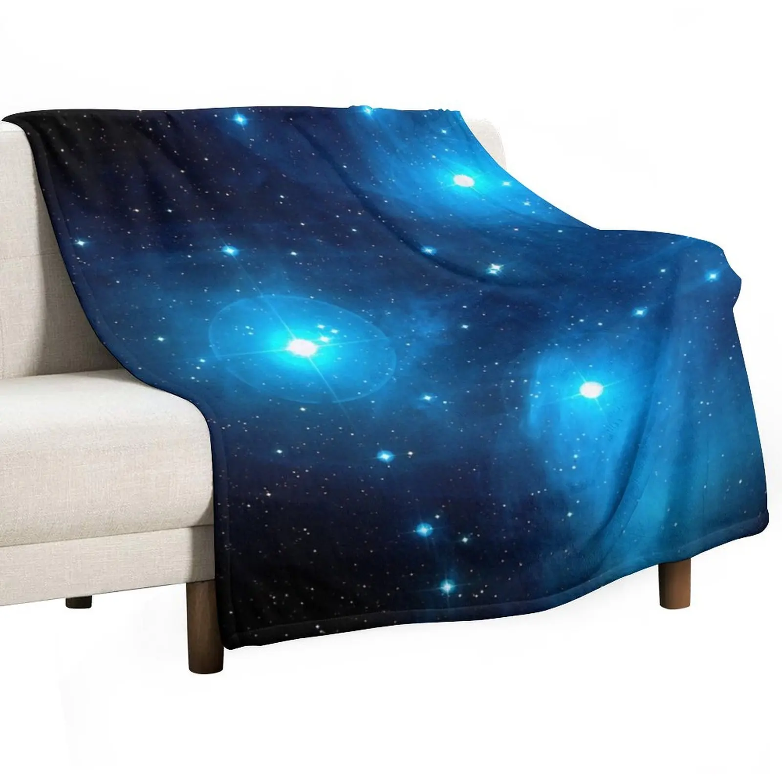 

The Pleiades Star Cluster (M45) in the Constellation of Taurus, the Bull. Throw Blanket Extra Large Throw decorative Blankets