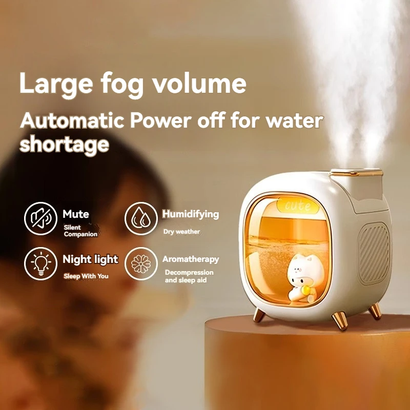 Chaomeng humidifier, home air purifier, aromatherapy atomizer, bedroom silent small desktop night light 600ml