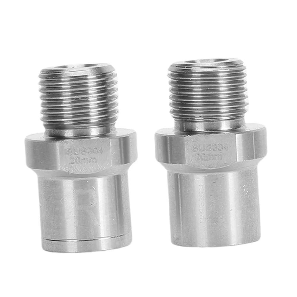 2PCS 1/2 Inch Female to 9/16 Inch Male Thread Bicycle Pedal Adapters Silver Easy Installation Cranks Convert Bike Pedal Adapters