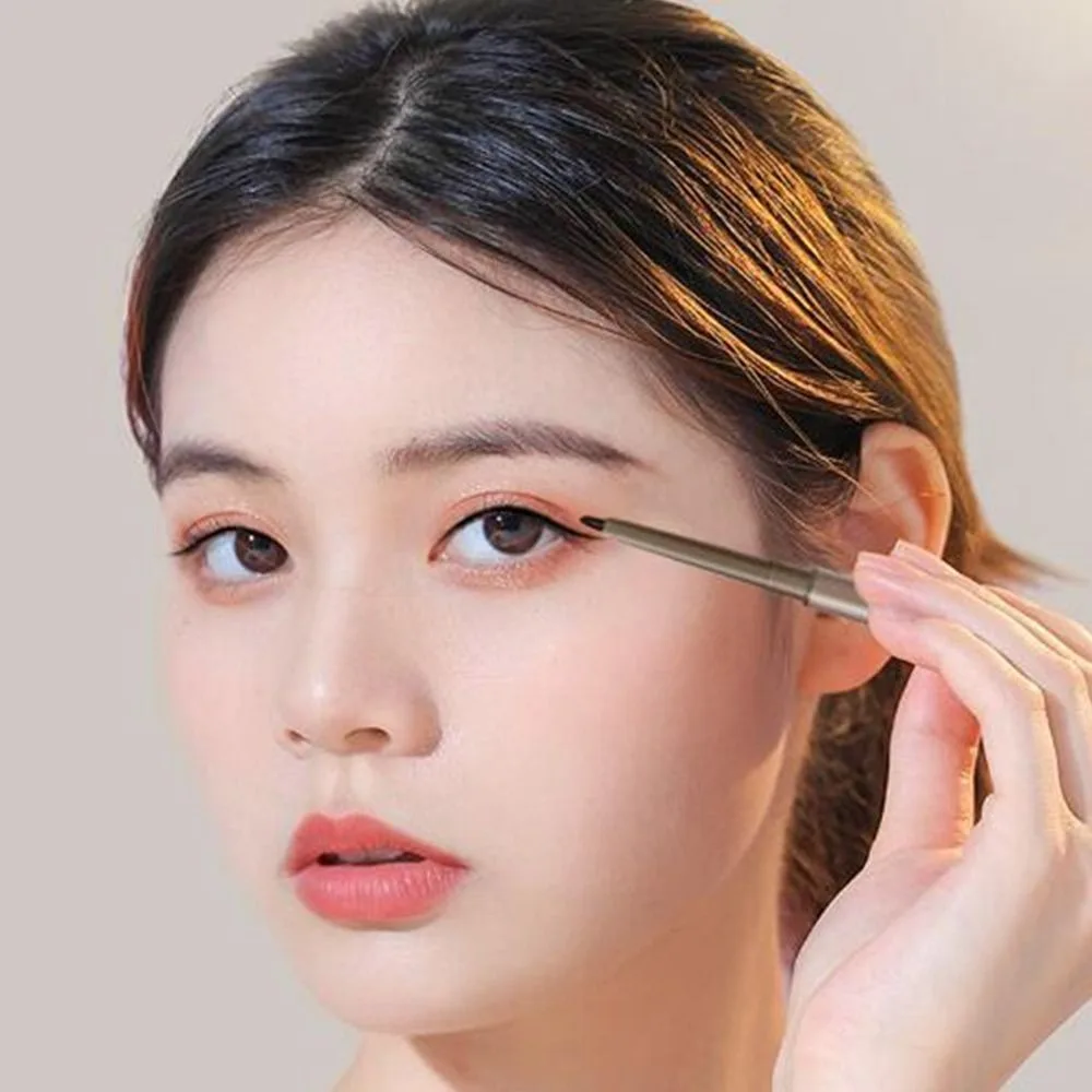 Delineador de ojos 2 en 1 de alta calidad, resistente al agua, de larga duración, lápiz de Gel de gusano de seda, sin manchas, lápiz de cejas negro y marrón para principiantes