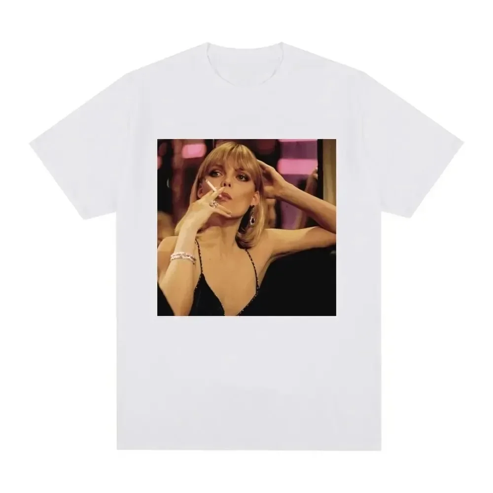 2024 Scarface Movie Michelle Pfeiffer Tony Montana Graphic Print T-shirt Men and Women Fashion Clothes Vintage Punk Gothic Tee