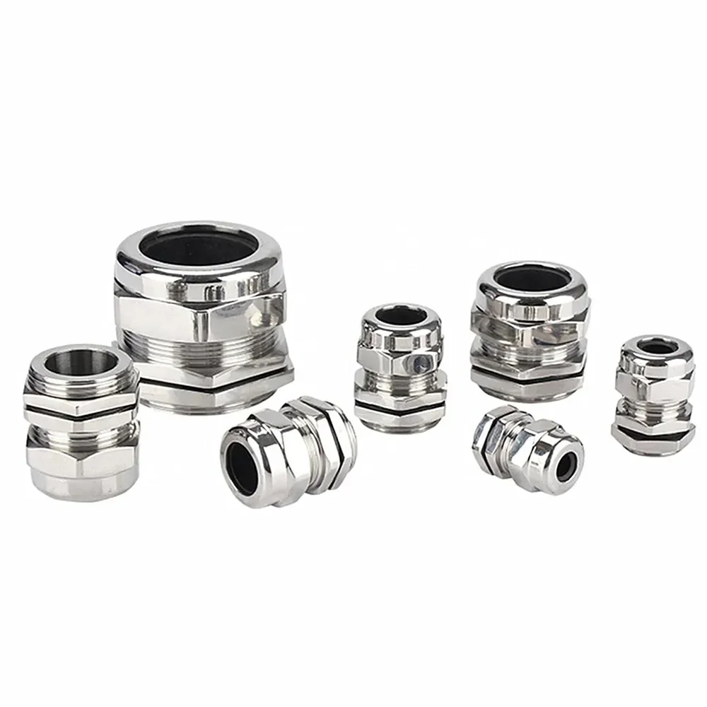 10PCS Waterproof Cable Gland Connector IP68 Nickel Plated Brass Metric Cable PG7 PG9 PG11 PG13.5 PG16 PG19 PG21 3-32mm Cable