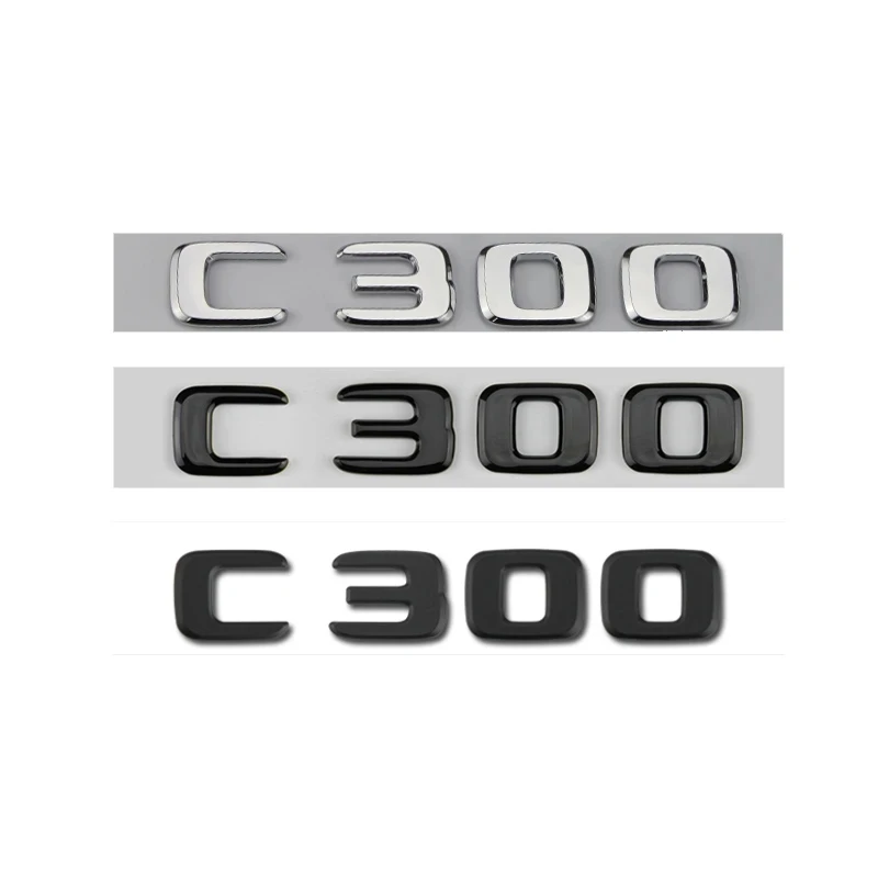 

3D ABS Black Logo C300 Emblem Letters Nameplate Decal Car Trunk Badge For Mercedes Benz AMG W204 W205 C300 Sticker Accessories