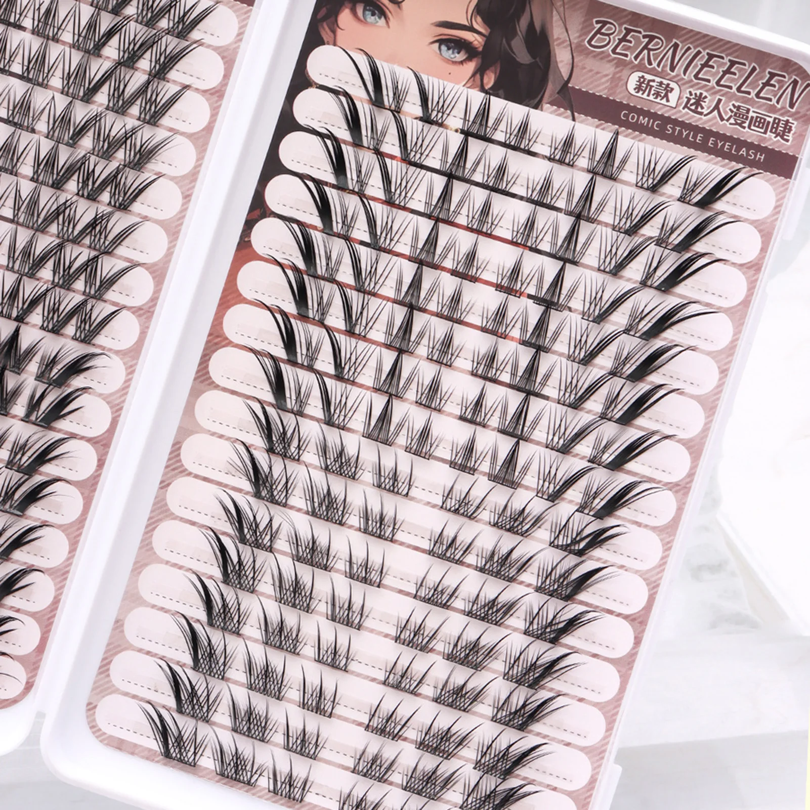 الجزء العنقودية الرموش الصناعية العلوي السفلي جلدة 5-13 مللي متر رقيق لتقوم بها بنفسك تمديد لينة تأثيري شائكة رمش مجموعات ماكياج اليومي #1