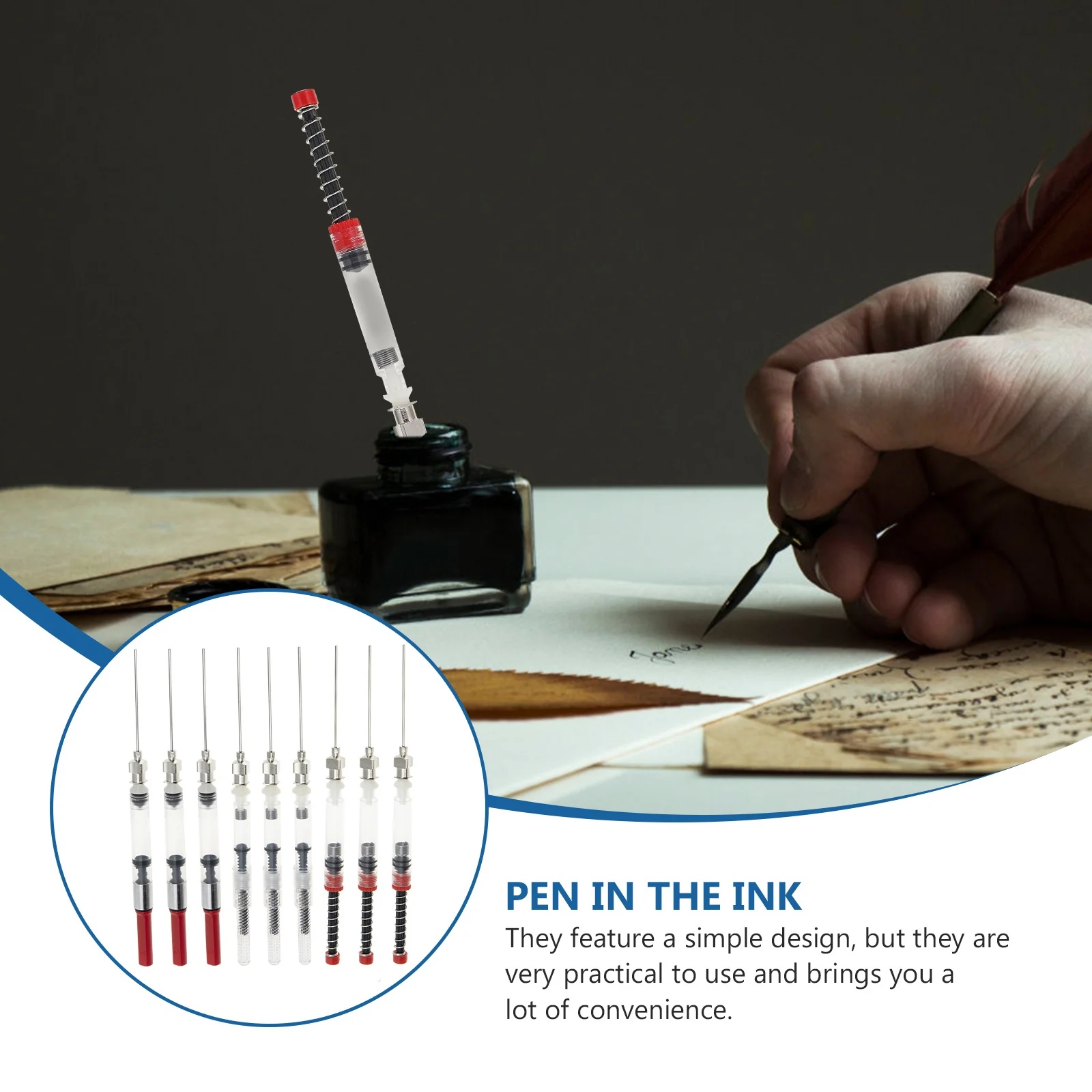 9 قطعة لوازم امتصاص الحبر مادة من الدرجة العالية تستخدم لفترة طويلة لأقلام النافورة ملء الحبر مساعد اللوازم المدرسية الكورية