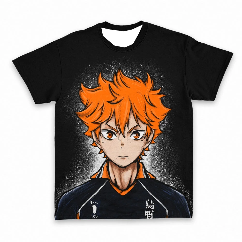 

Haikyuu!! Shoyo Hinata Karasuno High Manga Print Black T-Shirt Anime Graphic Tee