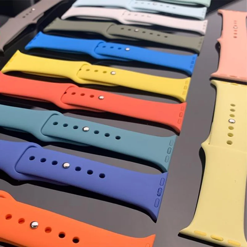 

Silicone Strap for Apple Watch Band 44mm 40mm 45mm 41mm 49mm 42mm 38 44 Mm Bracelet IWatch Series 10 9 8 7 SE 6 5 4 Ultra 1 2 3