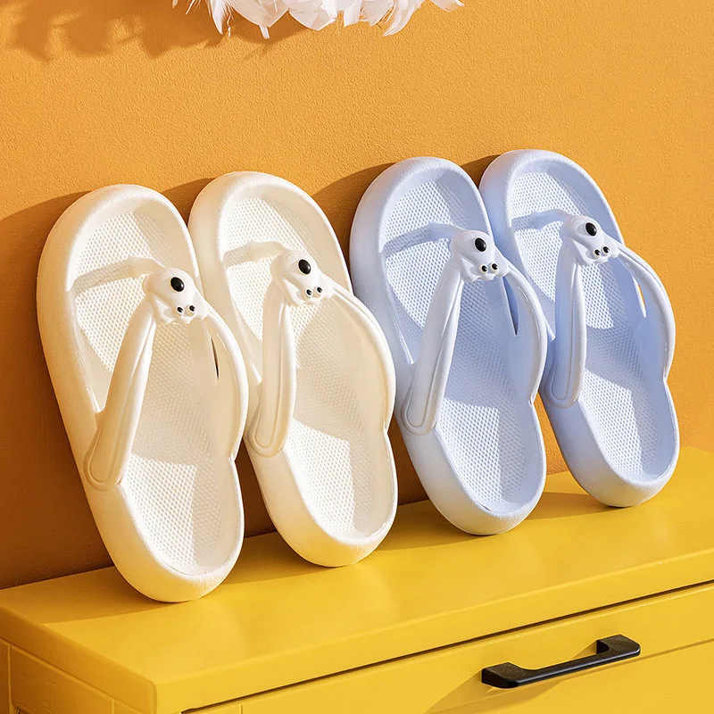 

2026 Cute Cartoon Dog Flip Flops Women Summer Eva Soft Sole Platform Slippers Woman Thick Bottom Non Slip Beach Sandals Female