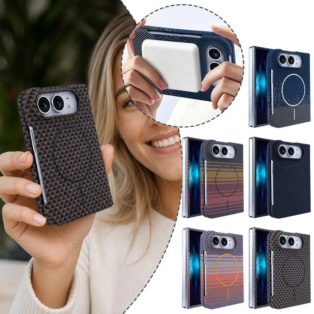 Protective Case Carbon Fiber PC For Magsafe Magnetic Case For iPhone 18/18 Ultra Plus Wireless Charge Phone Cover
