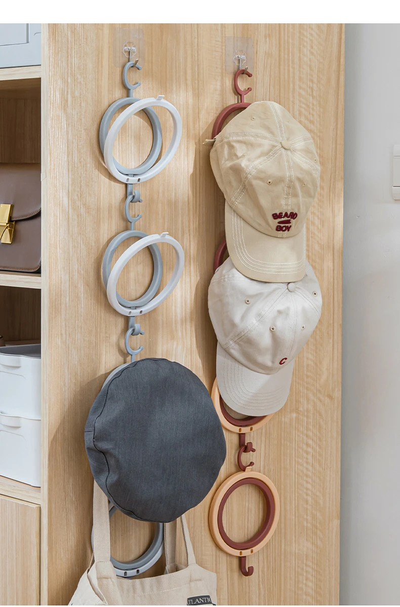Organizador De Gorros Y Sombreros De 12 Piezas - Soporte Colgante Con Ganchos, Ajustable, Para Armario O Puerta