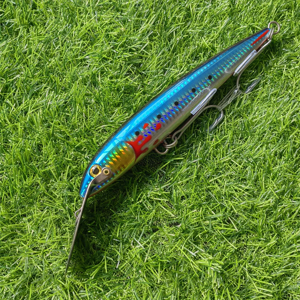 Trolling Casting Minnow Angelköder 130 mm 32 g 185 mm 60 g 225 mm 76 g Köder künstlicher harter Köder für Seeboot-Angelköder – Detail 3