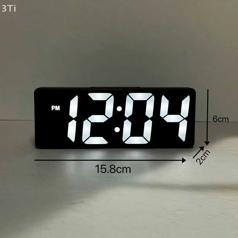 LED Mini Mirror Alarm Clock Electronic Digital Alarm Clock Digital Table Clock Room Desk Decorating Smart Small Tools Home