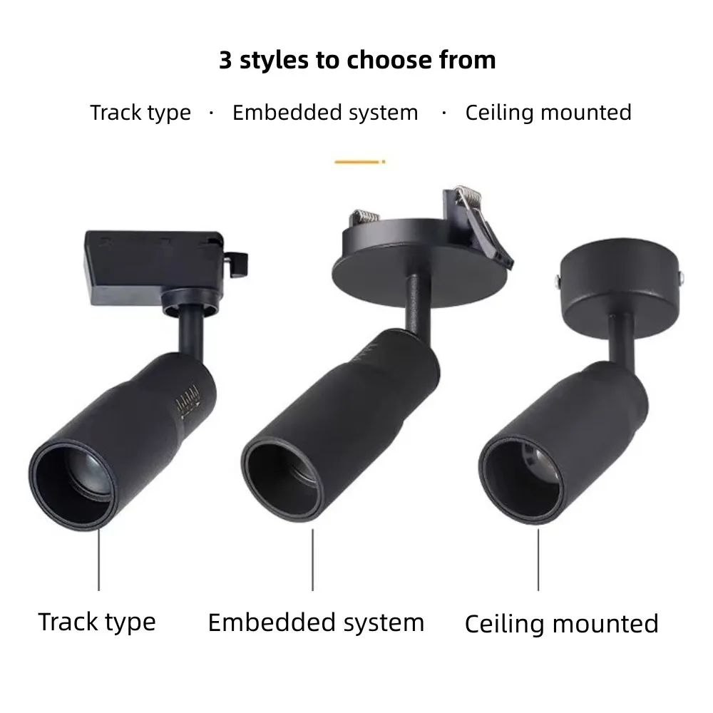 LED 조명 360도 회전 줌 스포트라이트, 초점 가정용 천장 조명 COB 조명, 회사 레스토랑 매장