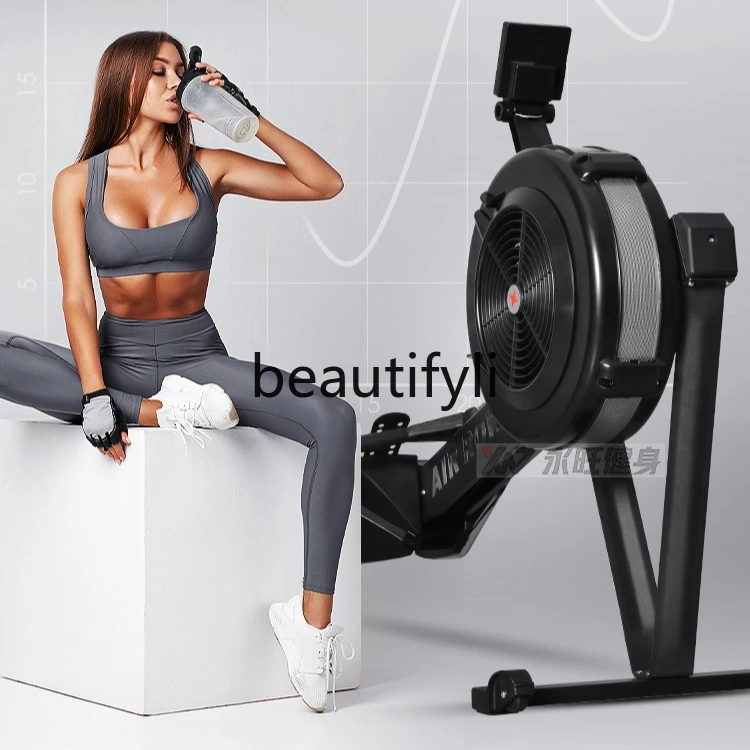 

gym personal training studio seated wind resistance rowing machine production factory leg upper body muscle group exercise