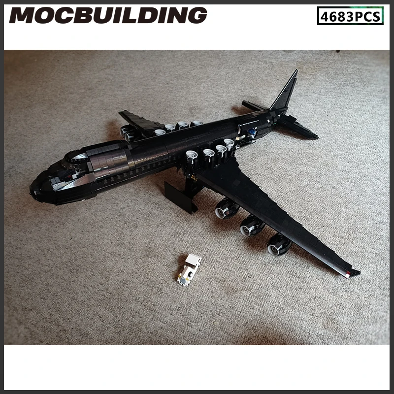 Moc-飛行機のビルディングブロック、モジュラーモデル、DIYレンガ、おもちゃの組み立て、クリスマスギフト、輸送飛行機のコレクション、誕生日プレゼント