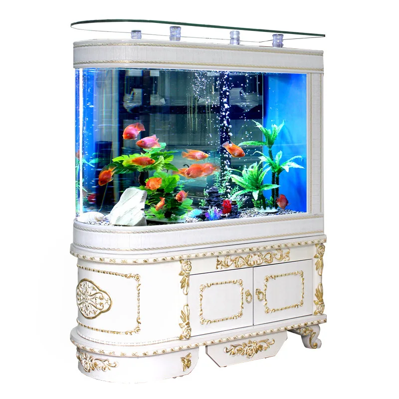 

Fish tank aquarium living room household, floor-to-ceiling medium-sized 1.2-meter fish tank