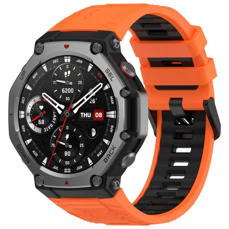 Two Color Silicone Strap For Amazfit T-REX 3 Smart Watch Wrist Band Original Replacement T Rex3 Bracelet Belt Accessories TRex